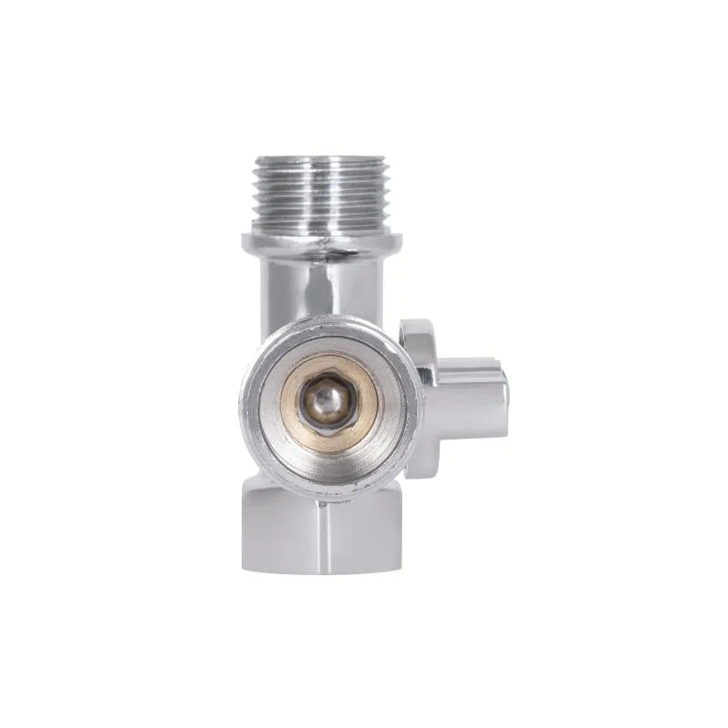 Кран приладовий кульовий 1/2"x3/4"x1/2" латунь хромований