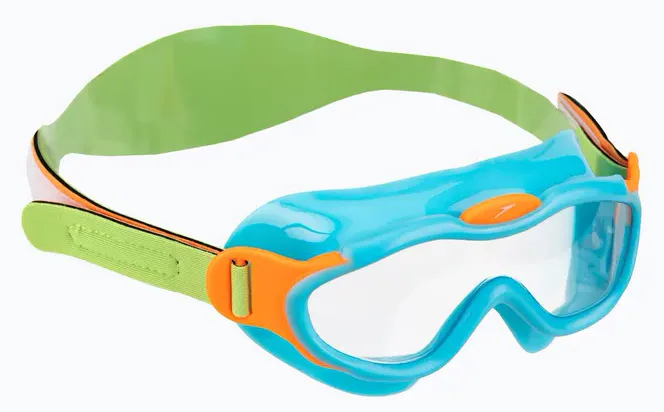 Очки-маска SPEEDO CA TPR OSFM бирюзовый оранжевый салатовый для плавания детей