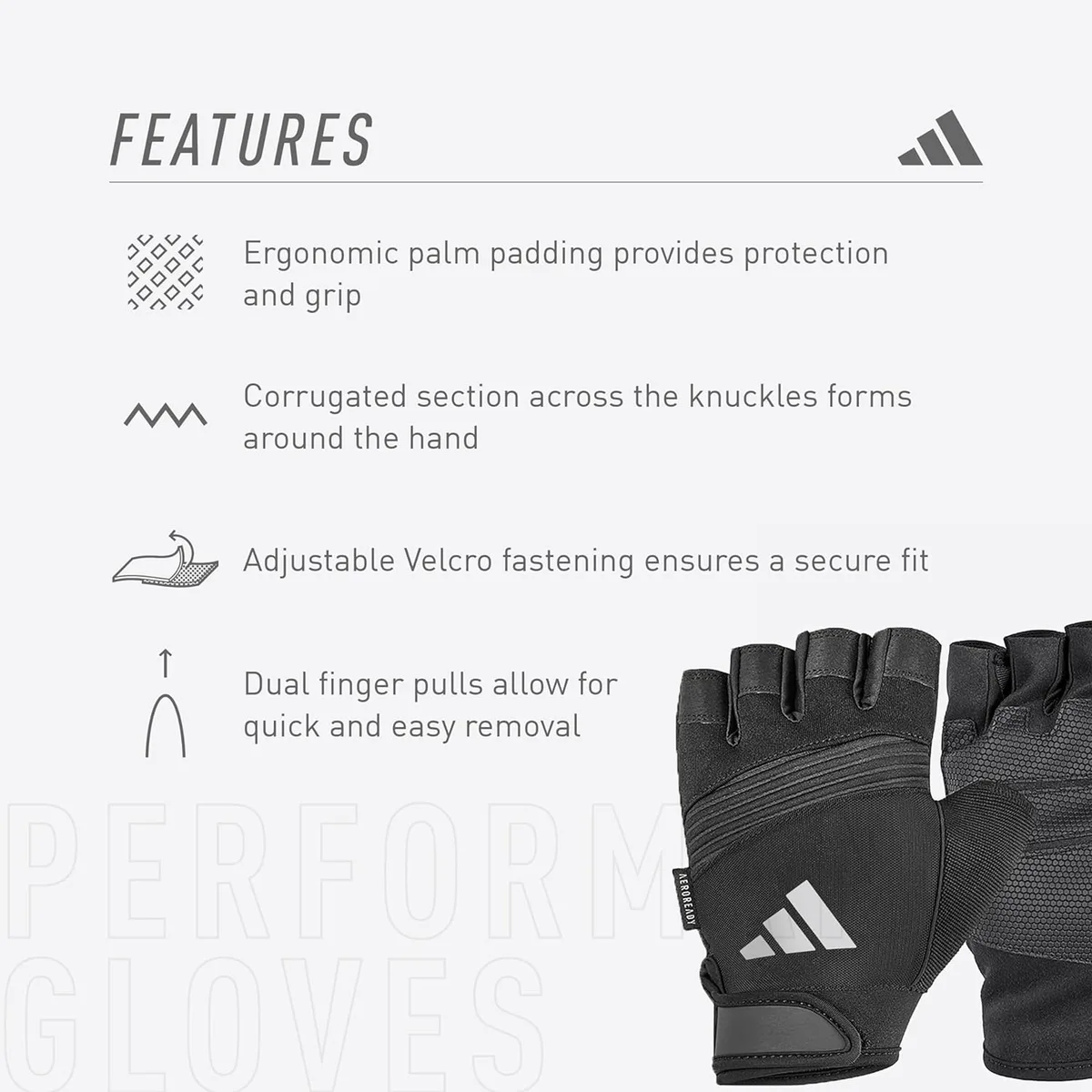 Рукавички Adidas нейлон S чорний