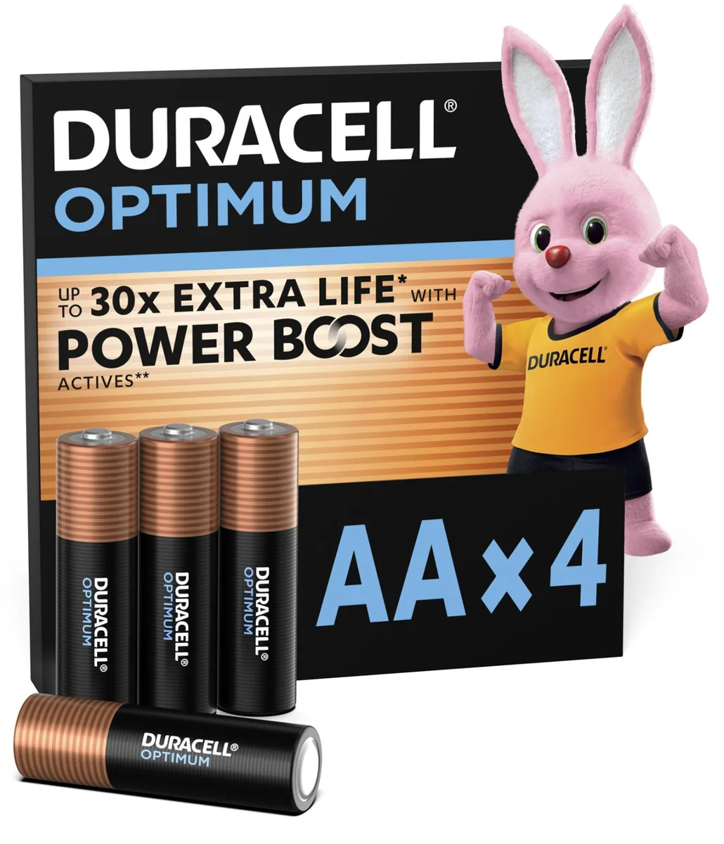 Лужні батарейки Duracell Optimum AA 1,5 В 4 шт.