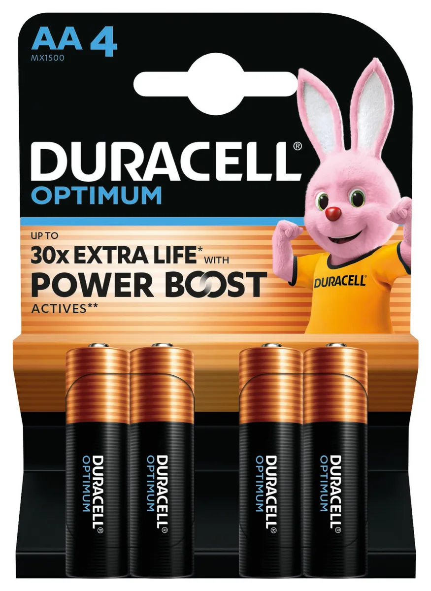 Лужні батарейки Duracell Optimum AA 1,5 В 4 шт.