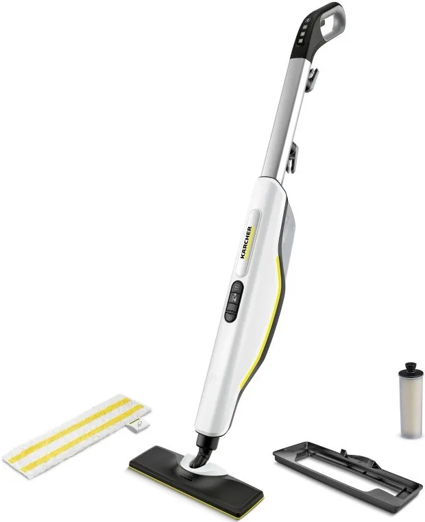 Парова швабра Karcher SC 3 Upright, 1900 Вт, 1000 мл, 3.5 бар, біла - пароочисник для ефективного прибирання.