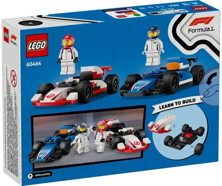 Конструктор LEGO City Автомобілі F1 пластикові різнокольорові для дітей від 4 років
