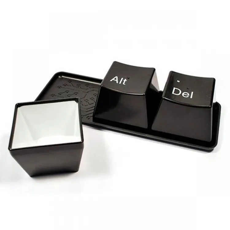 Оригінальні чашки Ctrl Alt Del пластик 0,350 л чорні 3 шт