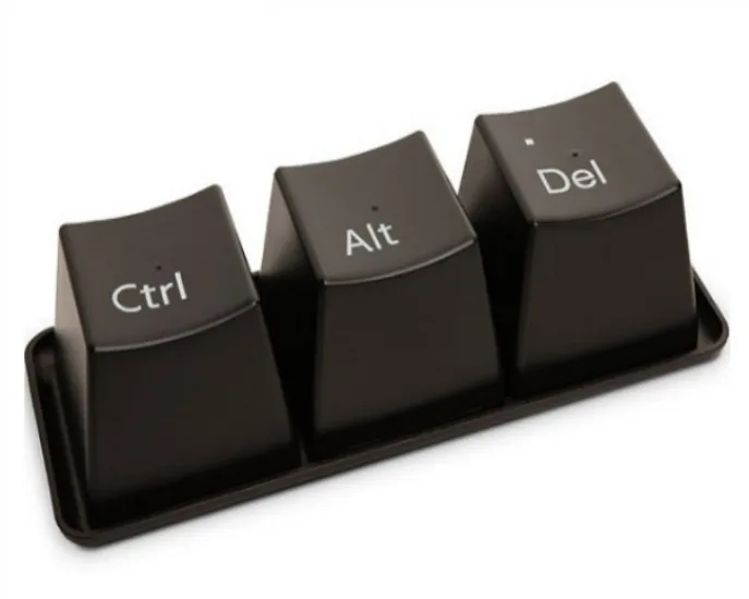 Оригінальні чашки Ctrl Alt Del пластик 0,350 л чорні 3 шт