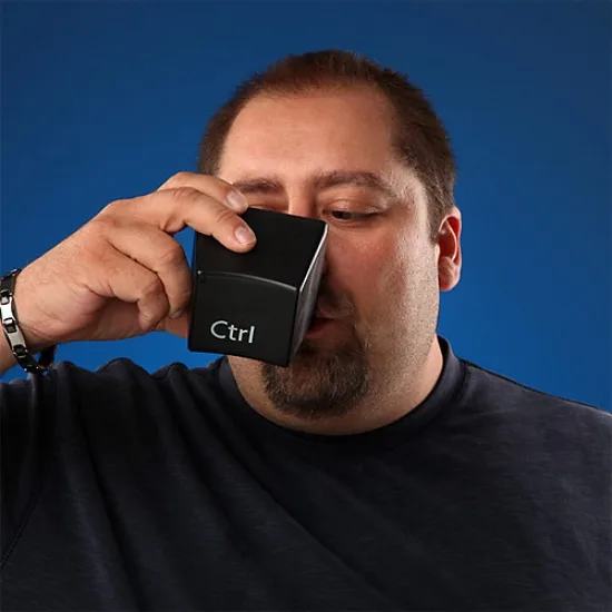 Оригінальні чашки Ctrl Alt Del пластик 0,350 л чорні 3 шт