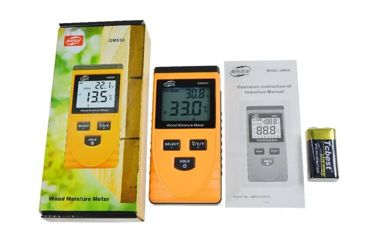 Безконтактний вологомір BENETECH GM630 0,5-79,5% 64х31х126 мм для деревини та будівельних матеріалів