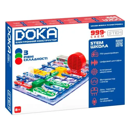 Конструктор електронний Doka Школа 999+ схем для дітей.