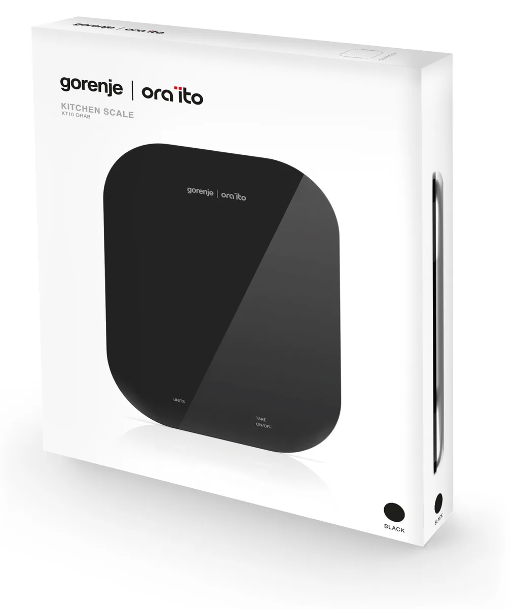 Ваги кухонні Gorenje Скло 17х21,8 см Чорні 10 кг