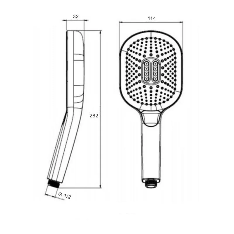 Лійка для душу Qtap Rucni 140х110 мм ABS пластик хромована овальна