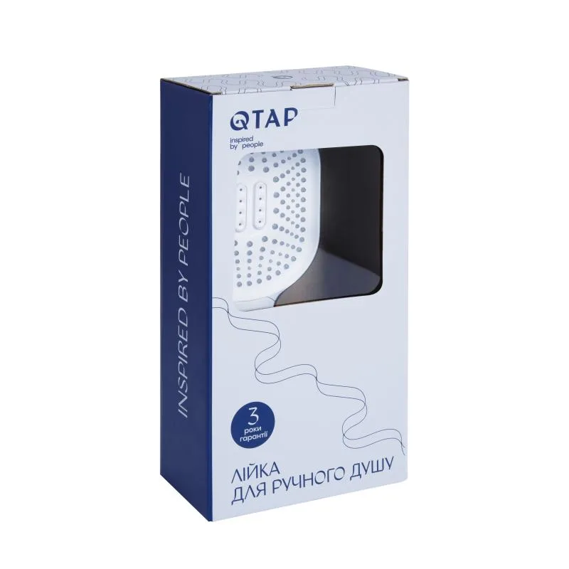 Лійка для душу Qtap Rucni 140х110 мм ABS пластик хромована овальна