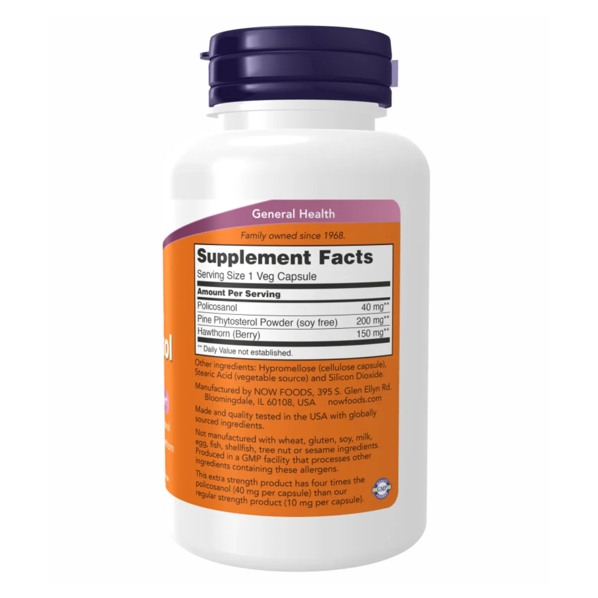 Поликозанол 40 мг Плюс Now Foods вегетарианские капсулы 90 шт