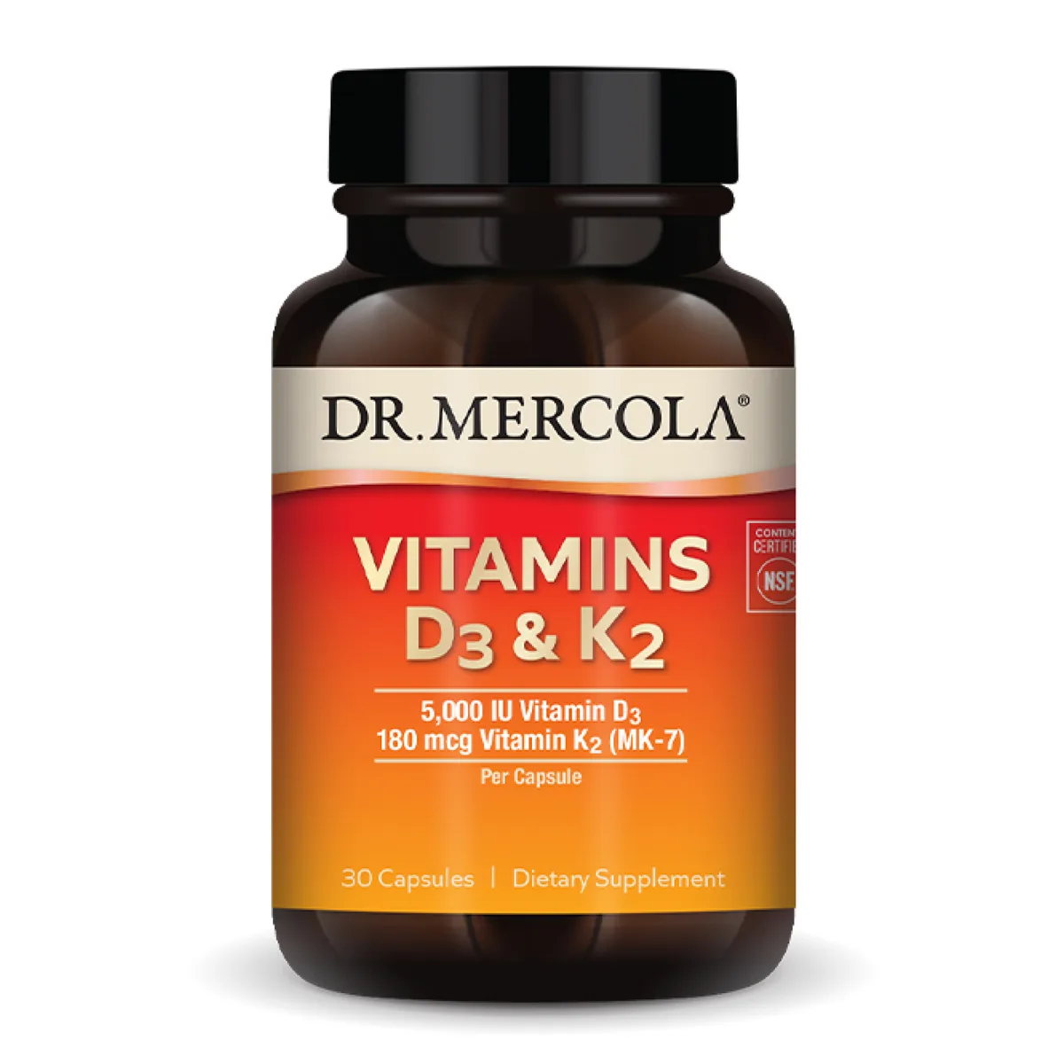 Витамины D3 и K2 Dr. Mercola вегетарианские капсулы 30 шт