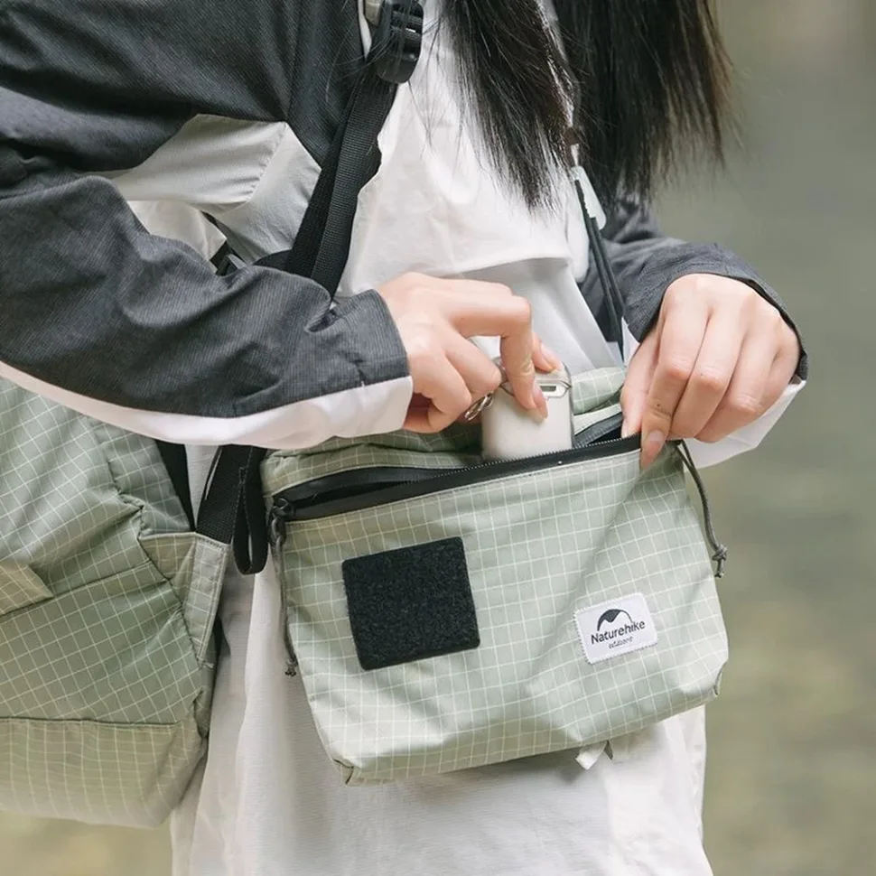 Сумка через плече Naturehike Дайнема 21х15,5 см 3л графіт у клітинку