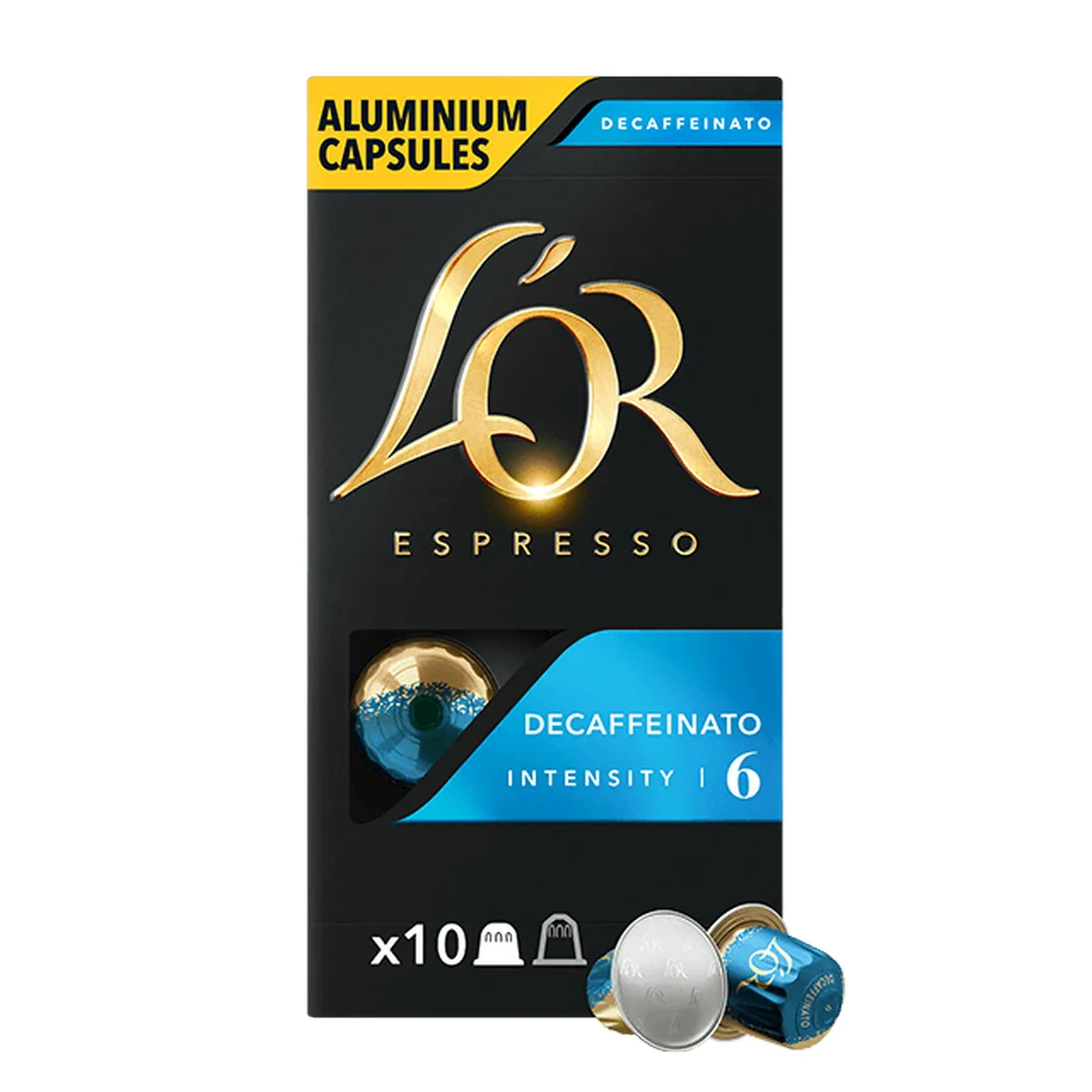 Кофе L`OR капсулы, Эспрессо без кофеина, Арабика, 10 шт, для Nespresso