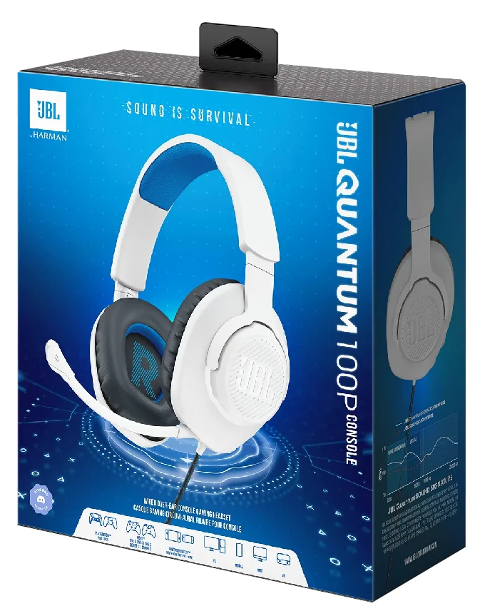 Гарнітура JBL Дротова Повнорозмірна Пластикова 40 мм Біла