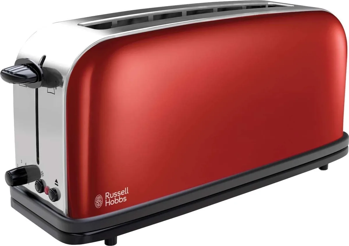 Тостер Russell Hobbs метал 1100Вт довгі слоти червоний