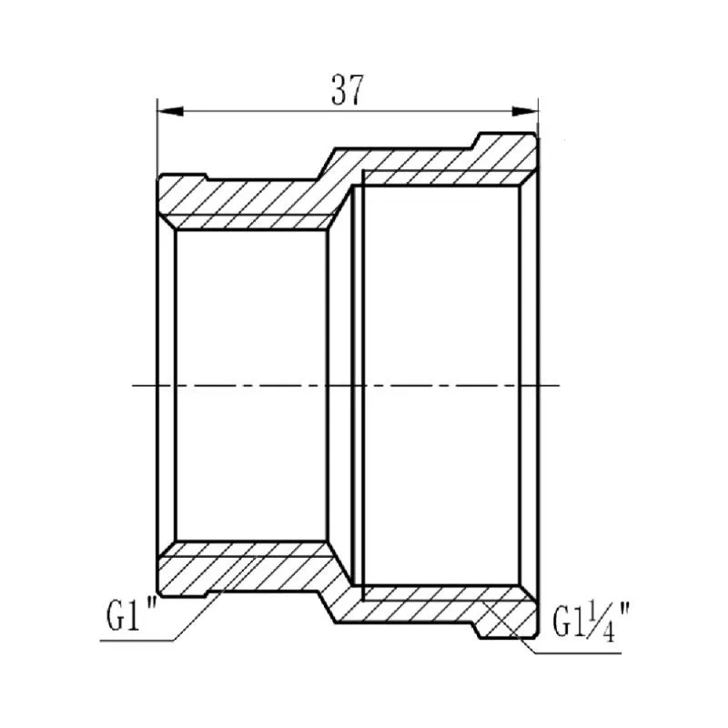 Муфта редукционная 1 1/4"x1" ВВ латунь никелированная Forte