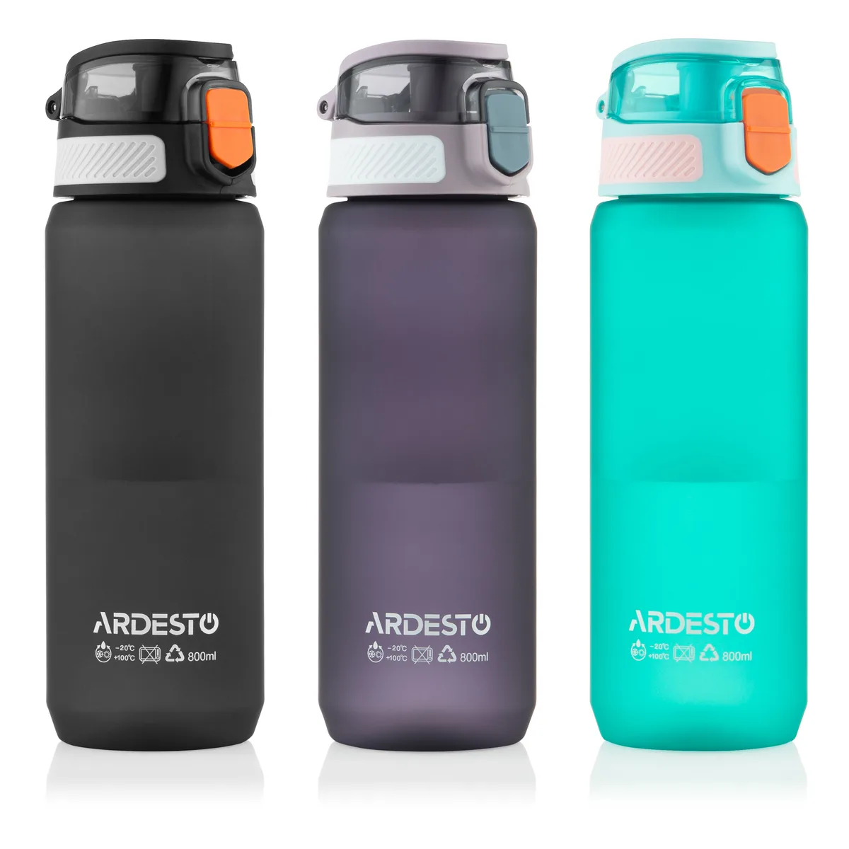 Пляшка для напоїв ARDESTO Matte 800 мл, пластиковий, блакитного кольору.