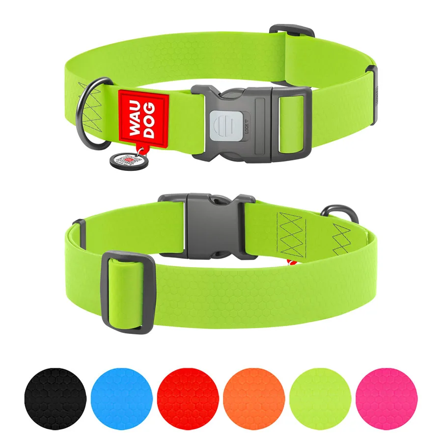 Нашийник WAUDOG Waterproof XXL 46-70 см 40 мм Collartex салатовий з QR паспортом