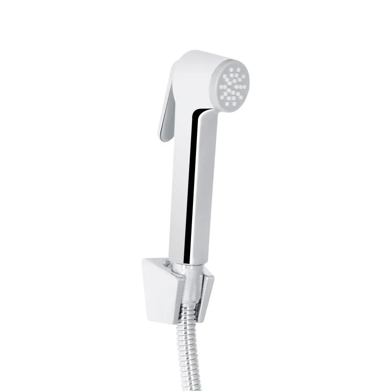Змішувач для раковини Qtap Grand QTGRA272CRW з гігієнічним душем латунь 45х160х153 мм хромовий білий