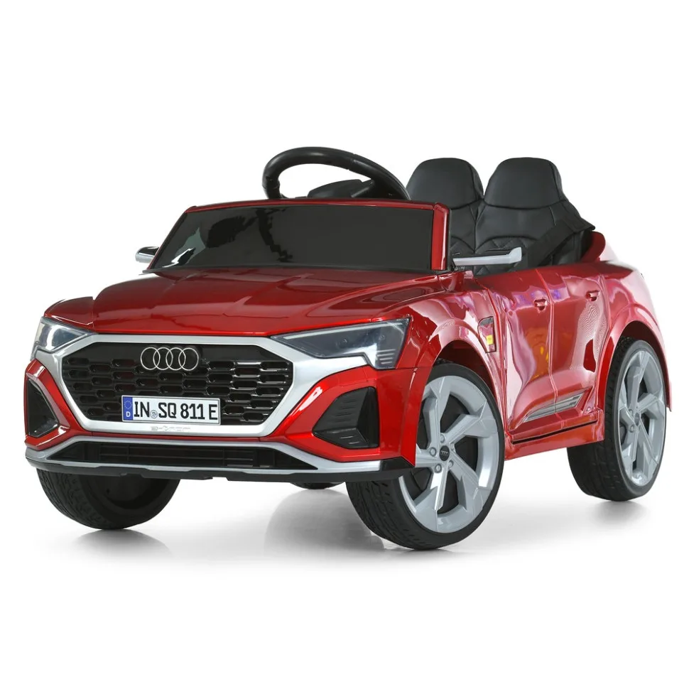 Дитячий електромобіль Bambi, шкіряне сидіння, 12V, 2 мотори, до 30 кг, чорний