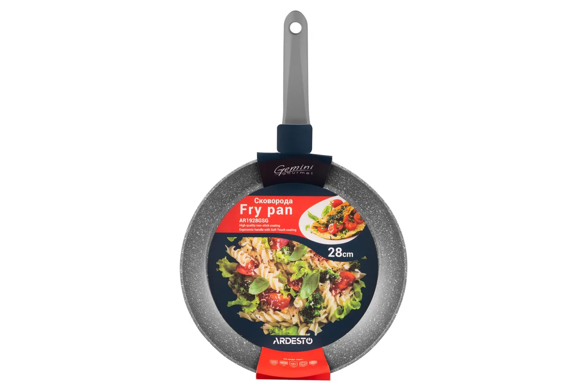 Сковорода ARDESTO Gemini Gourmet Vasto, 28 см, алюмінієва, сірого кольору.