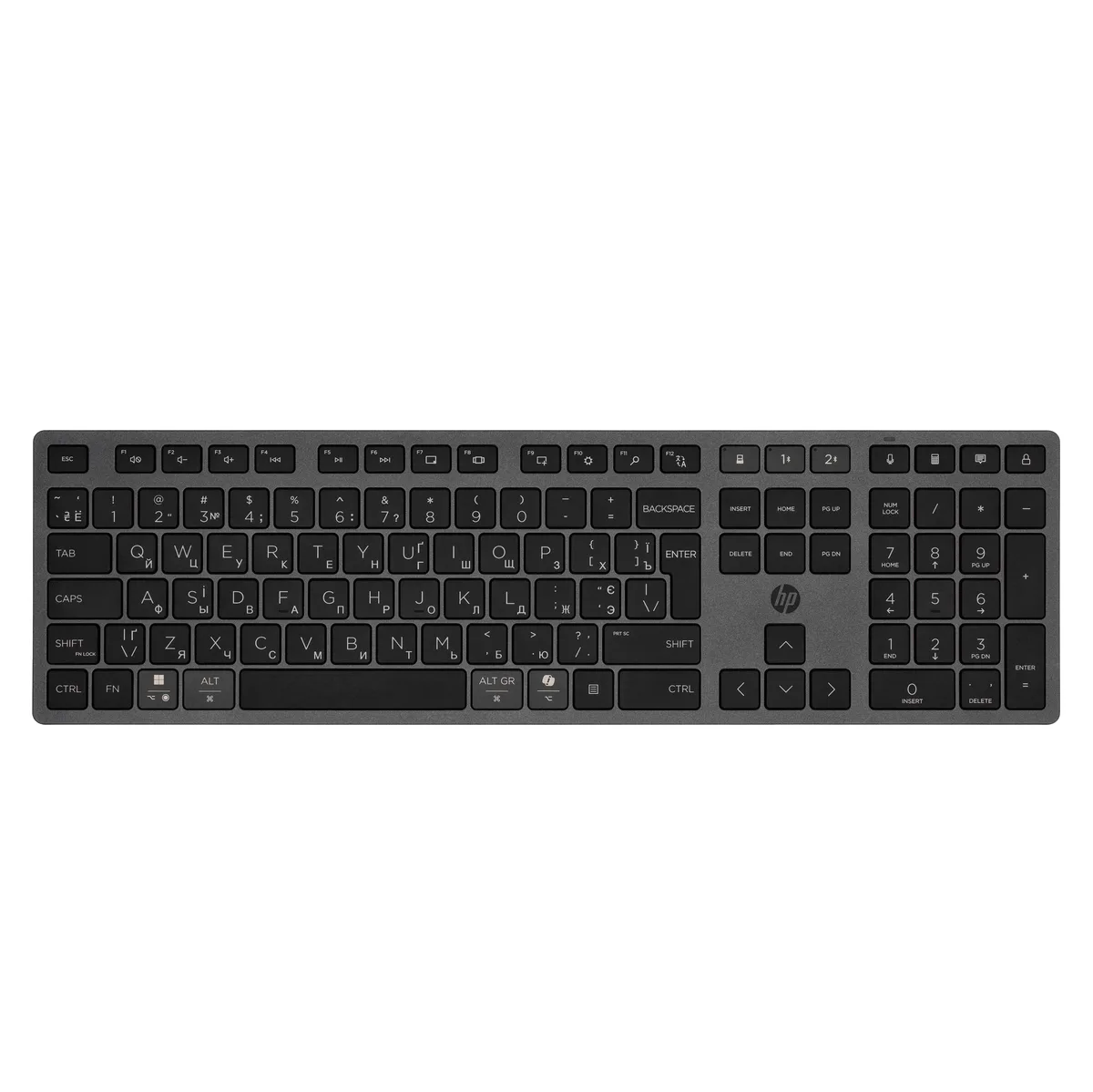 Клавіатура мембранна HP 720 Multi-Device Rechargeable, 109key, WL/BT, EN/UK, чорний