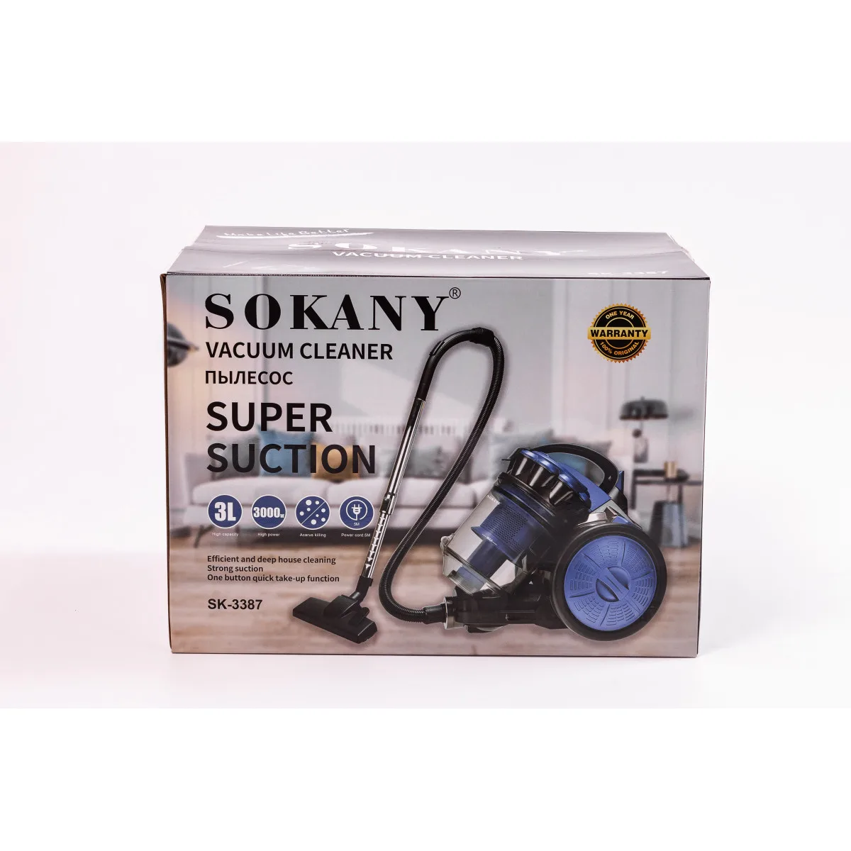 Пилосос Sokany циклонний 3000 Вт пластик 3 л