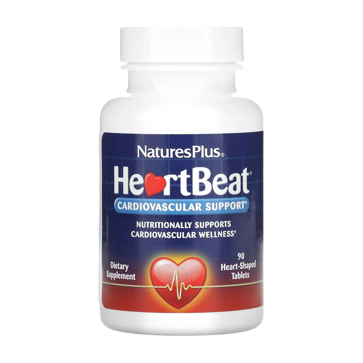 Heartbeat Nature's Plus диетическая добавка 90 табл без глютена вегетарианская гипоаллергенная