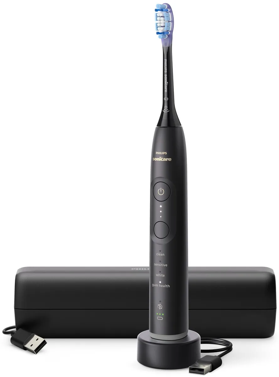 Електрична зубна щітка Philips Sonicare 7100 Series, 62 тис. коливань/хв, 1 насадка, чохол, чорний.