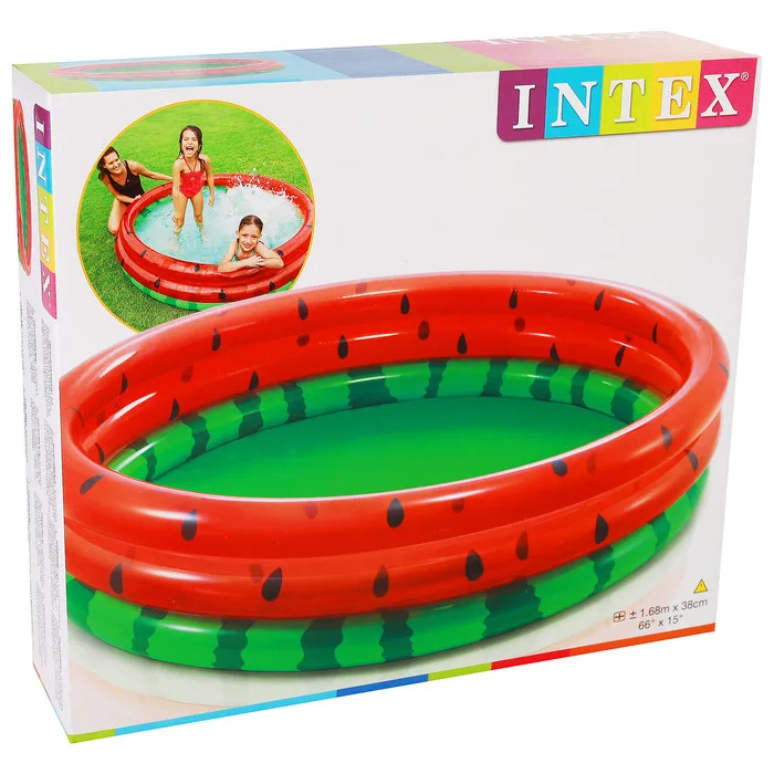 Дитячий надувний басейн Intex ПВХ 38х168х38 см Арбуз
