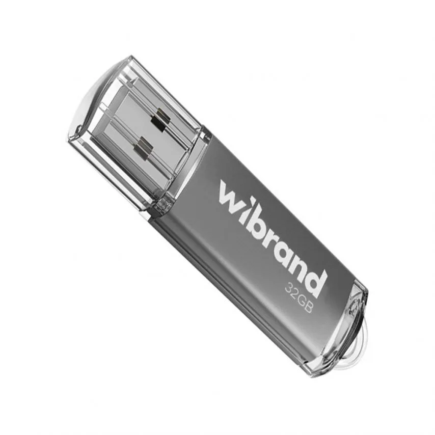 Флеш-пам'ять USB Wibrand пластик 32Гб срібна