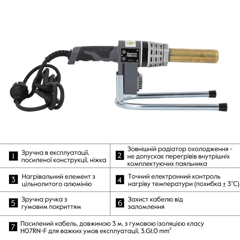 Паяльник автоматичний Thermo Alliance STD-102 700W для пластикових труб Ø20-32 мм