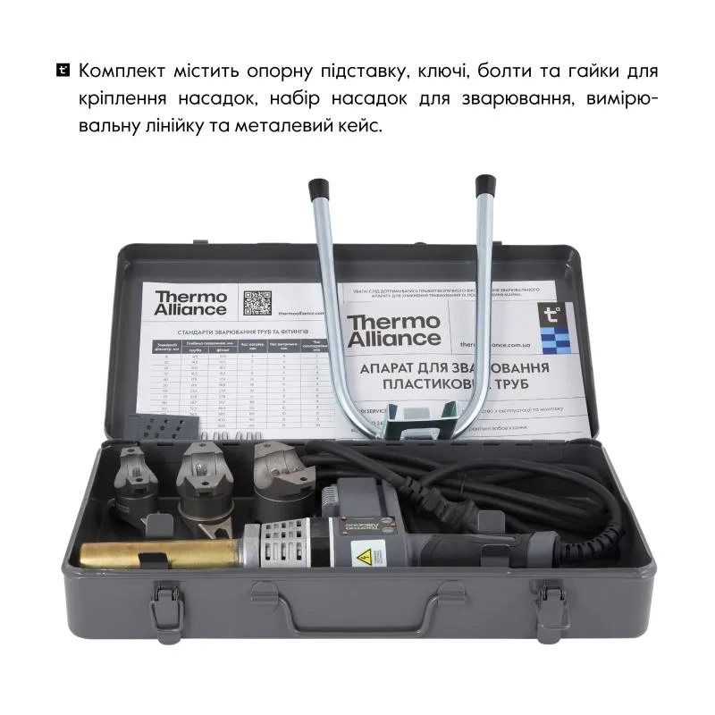 Паяльник автоматичний Thermo Alliance STD-102 700W для пластикових труб Ø20-32 мм