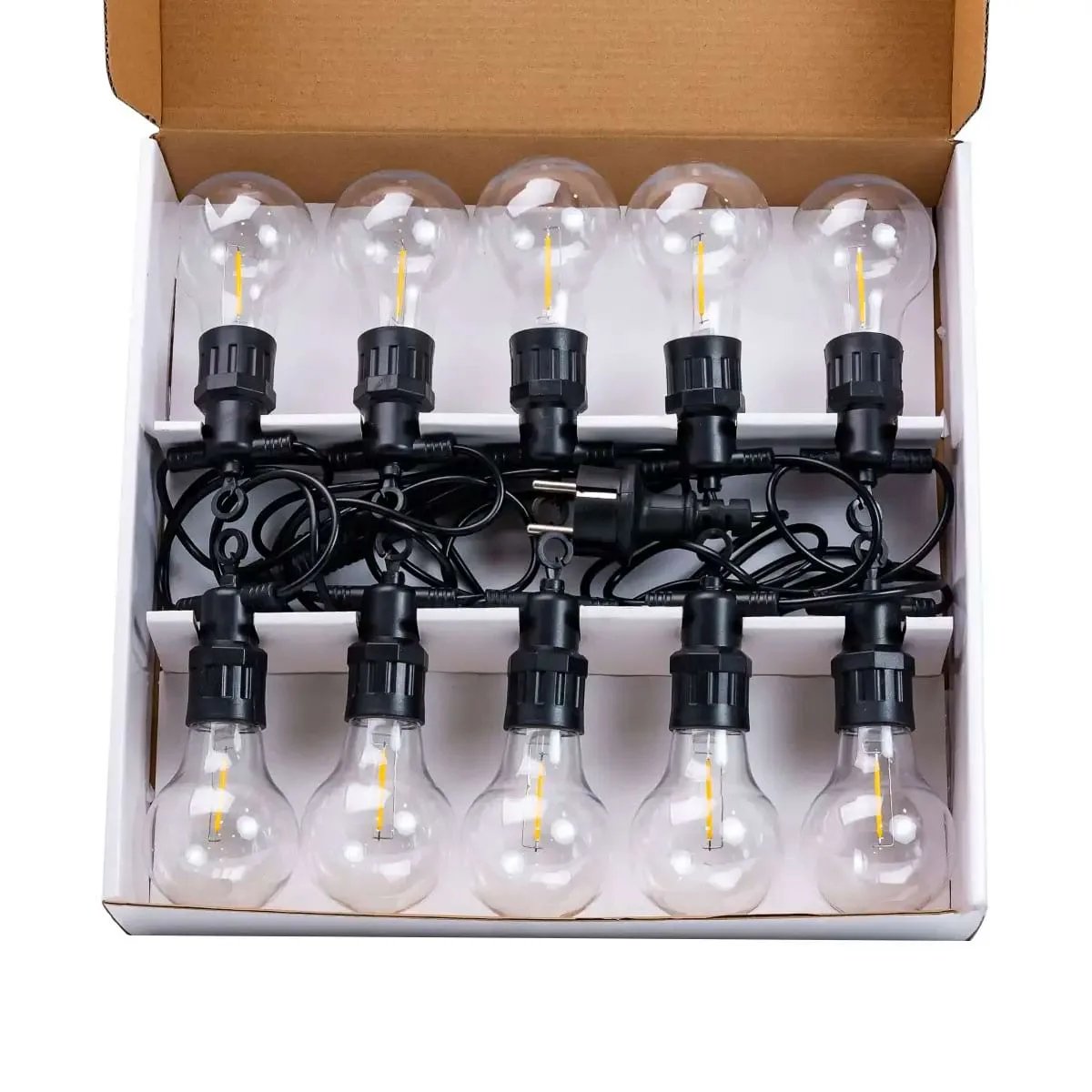 Ретро гірлянда вулична 10 LED 5 м жовта
