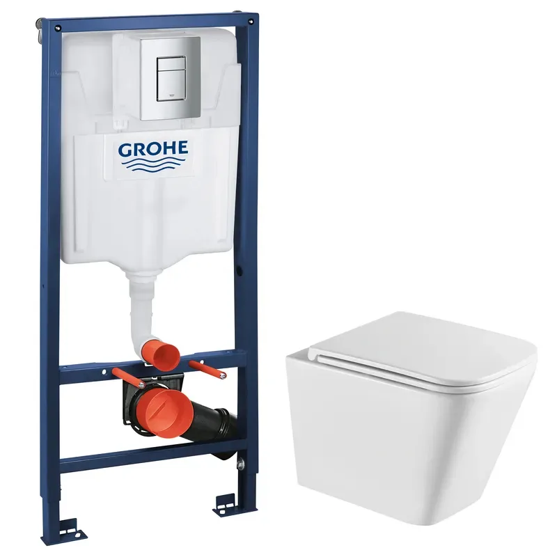 Комплект Grohe Унітаз підвісний 490х340х360 мм Білий Санітарна порцеляна