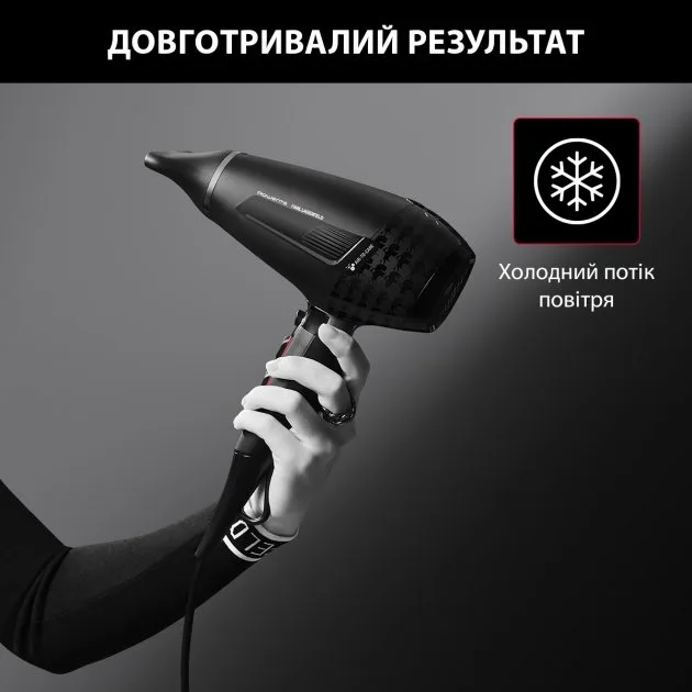 Фен Rowenta 2200 Вт компактный черный с ионизацией и холодным воздухом
