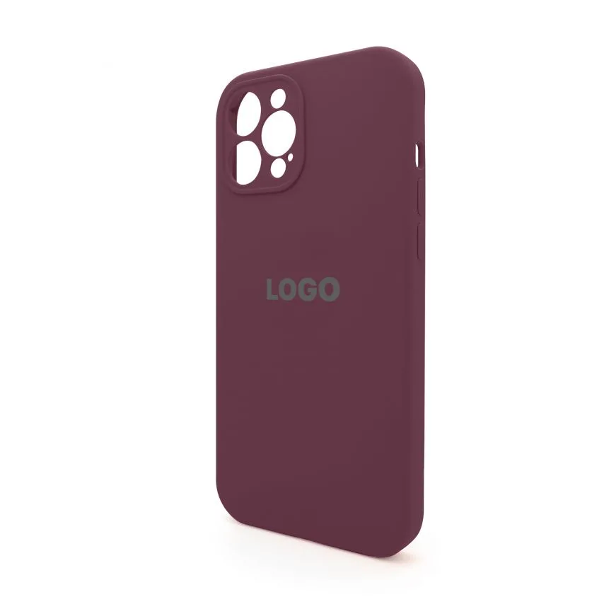Чохол Silicone Case для iPhone 12 Pro Max силіконовий бордовий закритий низ