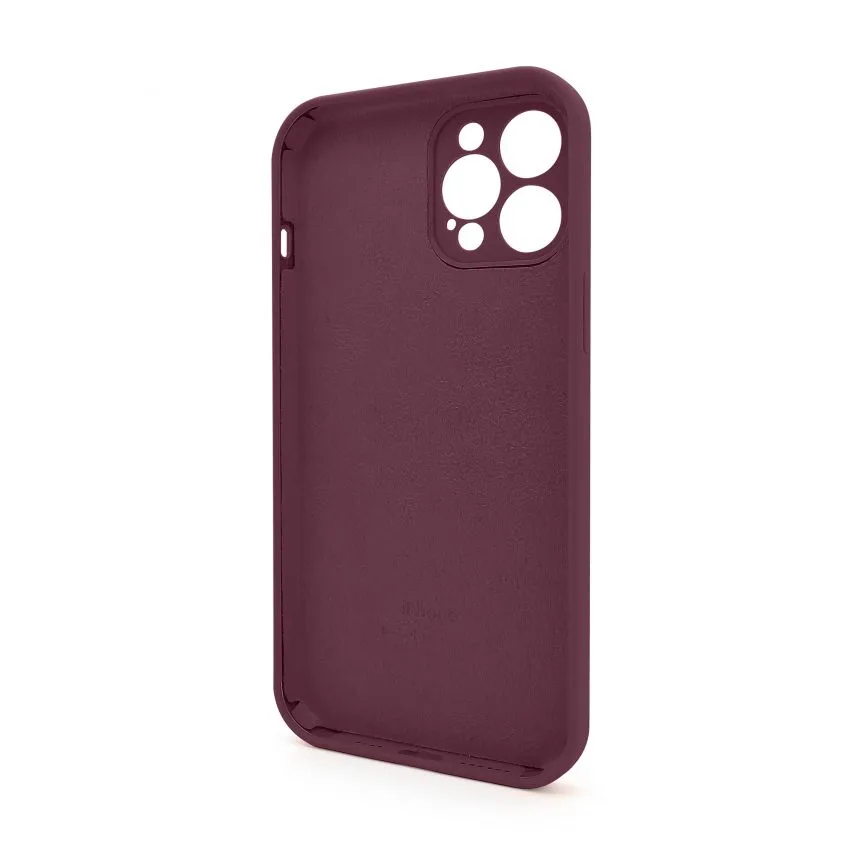 Чохол Silicone Case для iPhone 12 Pro Max силіконовий бордовий закритий низ