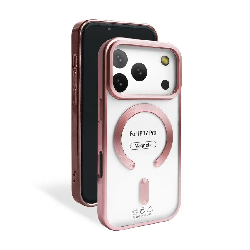 Чохол MagSafe для iPhone 17 Pro матовий силікон рожевий