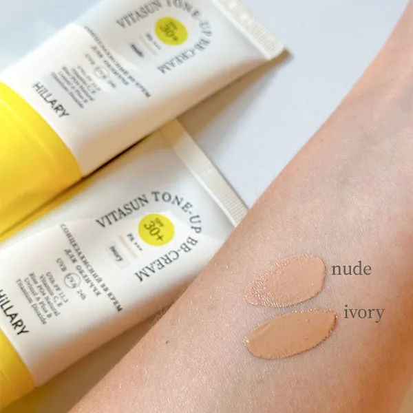 Сонцезахисний BB-крем для обличчя SPF30+ Ivory HiLLARY VitaSun Tone-Up BB-Cream All Day Protect SPF30+, 40 мл