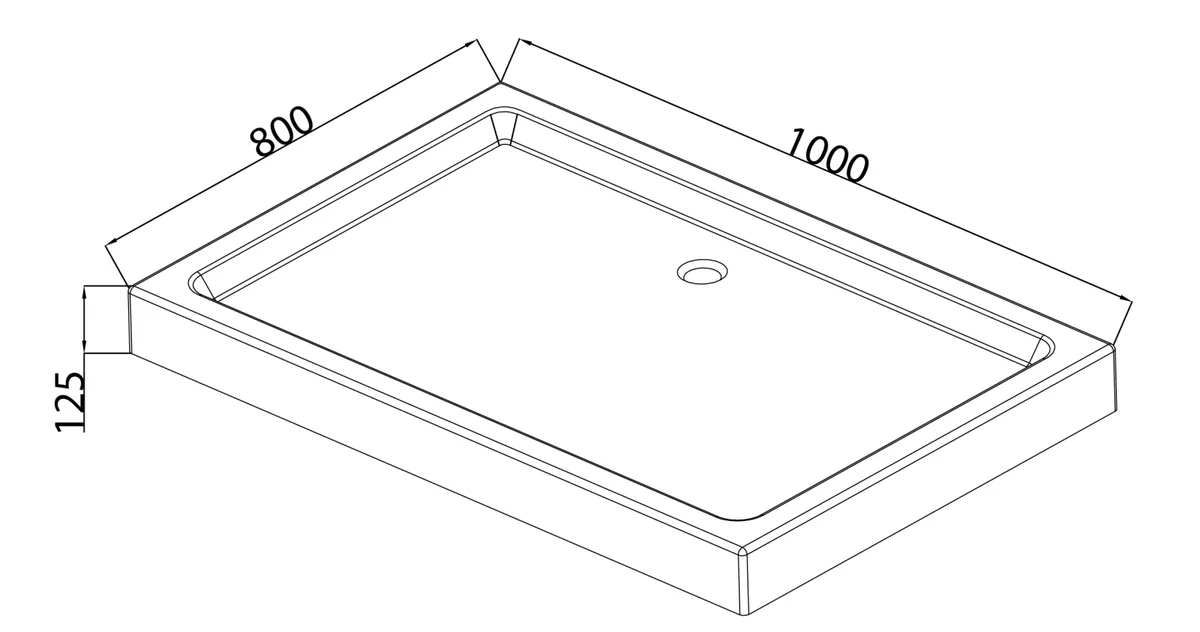 Душевой поддон Mixxus ABS 100x80 см Белый с сифоном 50 мм