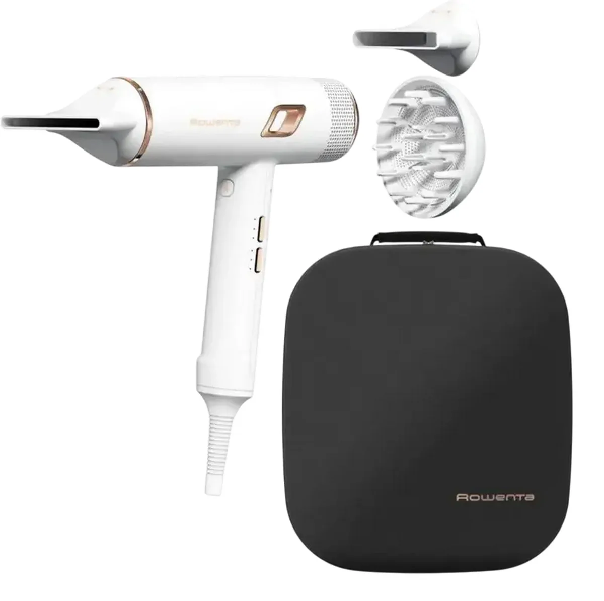 Фен Rowenta Ultimate Experience Maestria, 2000Вт, 3 настройки, диффузор, ионизация, холодный обдув, стильный кейс, белый