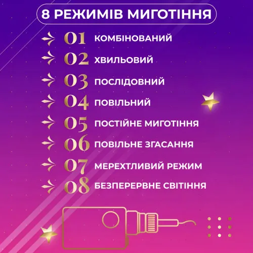 Гірлянда світлодіодна штора 3х0,9 м різнокольорова 120LED 8 режимів