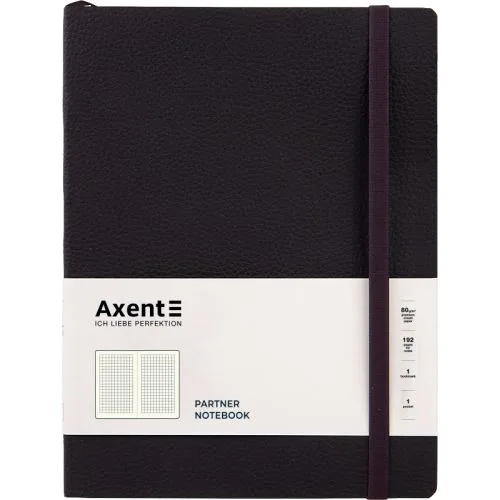 Axent Partner Soft чорна 190x250 мм 96 аркушів для нотаток та записів блокнот у клітинку