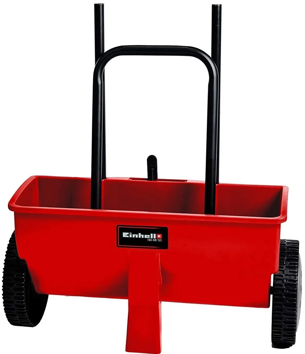 Сівалка Einhell GC-SR з шириною розкиду 0,45 м та об'ємом контейнера 12 л.