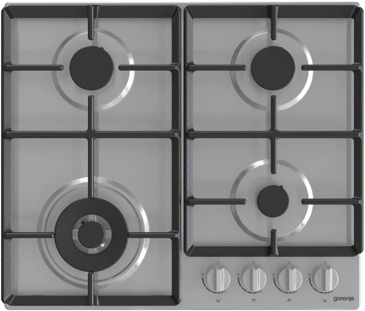 Газова варильна поверхня Gorenje 60см чавунна сталева для кухні 4 конфорки безпечна газ-контроль