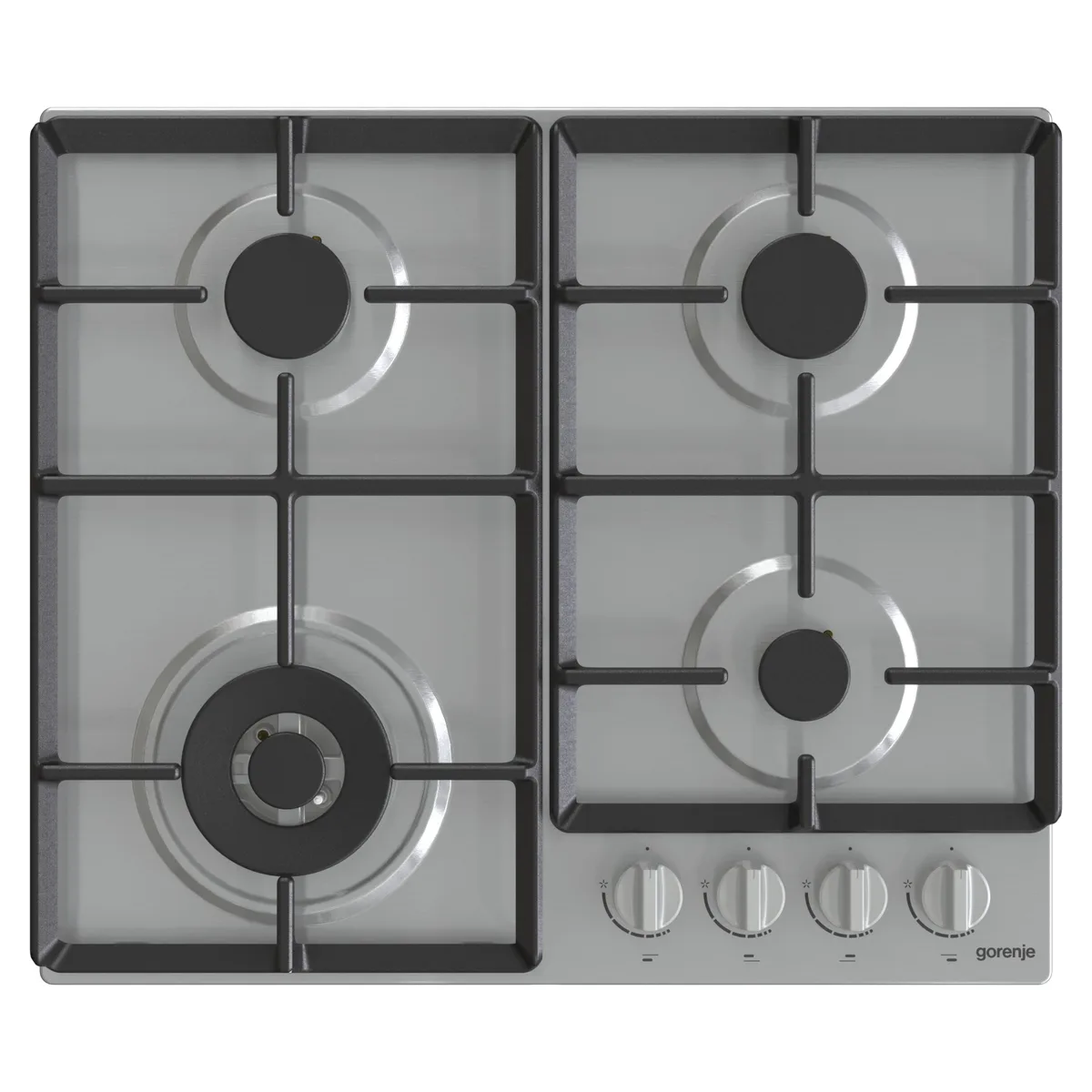 Газова варильна поверхня Gorenje 60см чавунна сталева для кухні 4 конфорки безпечна газ-контроль