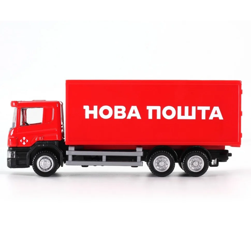Автомодель дитяча металева 1:64 Scania Нова Пошта червона